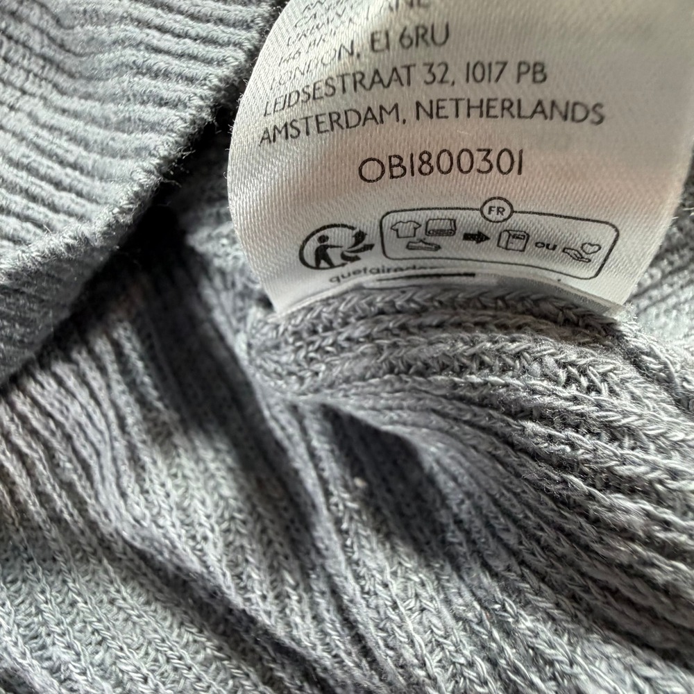 Free People FP beach Malibu Slouchy Oversized Gray Sweater Ribbed Size M Boho - Picture 6 of 16